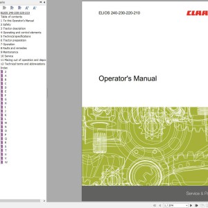 CLAAS ELIOS 240-210 Stage IIIB A48 Operators Assembly Technical Repair Manual
