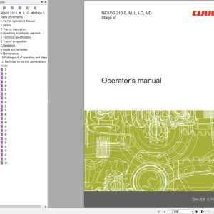 CLAAS NEXOS 240-210 MD Stage V A71 Operators Assembly Technical Repair Manual
