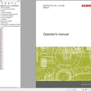 CLAAS NEXOS 260-210 L Stage V A67 Operators Assembly Technical Repair Manual