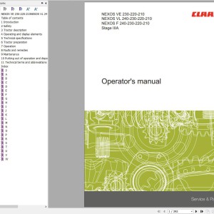 CLAAS NEXOS VL 240-210 A26 Operators Assembly Technical Repair Manual