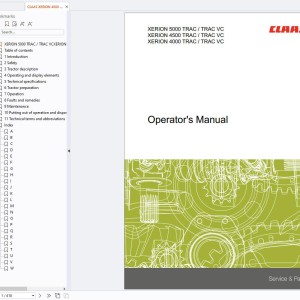 CLAAS XERION 5000-4000 782 Operators Assembly Technical Repair Manual