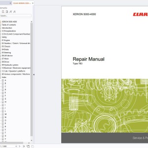 CLAAS XERION 5000-4000 783 Operators Assembly Technical Repair Manual