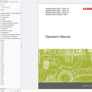 CLAAS XERION 5000-4200 784 Operators Assembly Technical Repair Manual