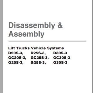 Crown GC20S-3 GC30S-3 Service Manual