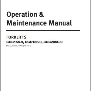 Crown IC C-G Cushion 9 Series 3-4K Operation Maintenance and Service Manual