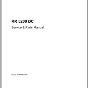 Crown RR 5200 DC Service & Parts Manual PF13364-006