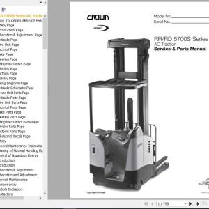 Crown RR RD5700 AC Service & Parts Manual