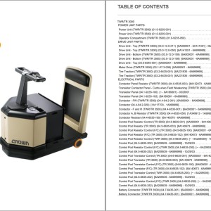Crown TWR TR 3000 Parts and Service Manual