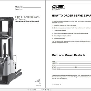 Crown RR5700S RD5700S Service and Parts Manual PF7609