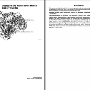 Cummins Diesel Engine QSB6.7 - CM2250 Operation and Maintenance Manual 4022265