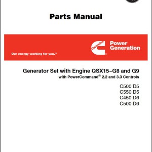 Cummins Generator Set C500D5 C550D5 C450D6 C500D6 Parts Manual