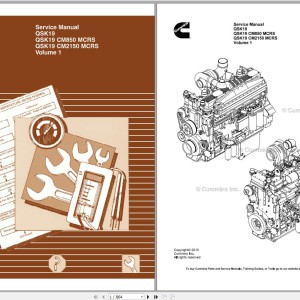 Cummins QSK19 QSK19 CM850 CM2150 MCRS Volume 1 Service Manual 4021592 2015