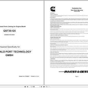 Cummins QST30-G5 Parts Catalog 37238097