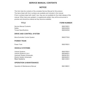 Daewoo B13T-2 to B18T-2 Service Manuals SB2076E01