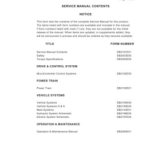Daewoo B15S B18S Service Manuals SB2191E01