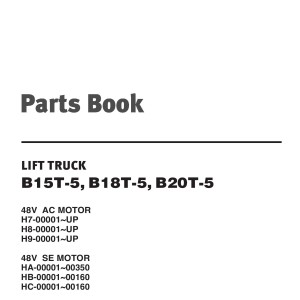 Daewoo B15T-5 to B20T-5 Parts Book SB1066E10