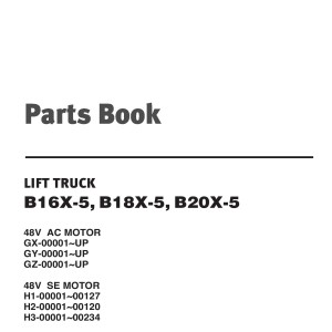 Daewoo B16X-5 to B20X-5 Parts Book SB1067E10