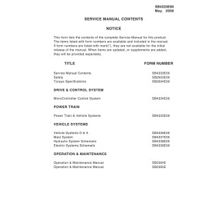 Daewoo BR13S-5 to BR16JW-5 Service Manuals SB4333E00