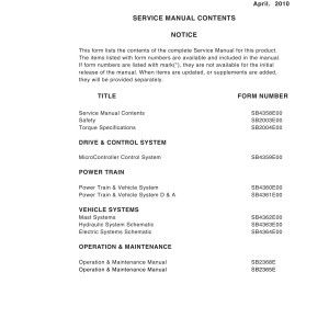 Daewoo BR13S-7 to BR16JW-5 Service Manuals SB4358E00