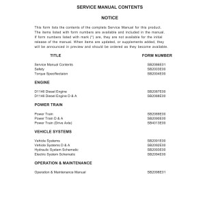 Daewoo D100 D120 Service Manuals SB2085E01