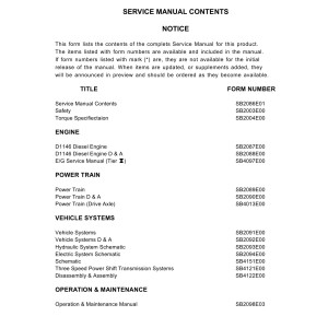 Daewoo D100 D120 Service Manuals SB2086E01
