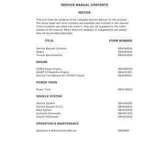 Daewoo D15G to G18G Service Manuals SB4345E00