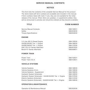 Daewoo D20S-3 to D33S-3 Service Manuals SB4134E01