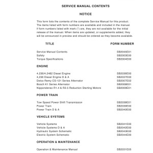 Daewoo D50 to D70 Service Manuals SB2045E01
