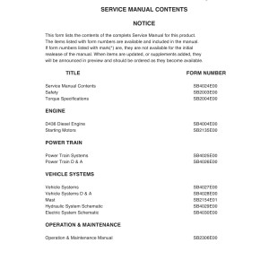 Daewoo D50A-2 to D70A-2 Service Manuals SB4024E00