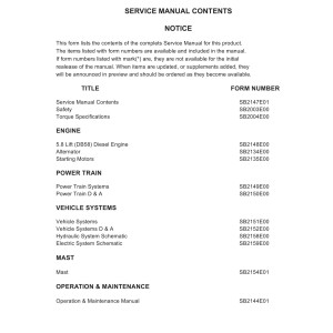 Daewoo D50S-2 to D70S-2 Service Manuals SB2147E01