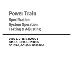 Daewoo Power Train D15S-5 to GC20SC-5 Testing Adjusting SB4243E00