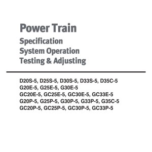 Daewoo Power Train D20S-5 to GC33P-5 Testing Adjusting SB4253E02