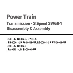 Daewoo Power Train Trans. 3 Speed 3WG94 Disassembly Assembly SB4342E00