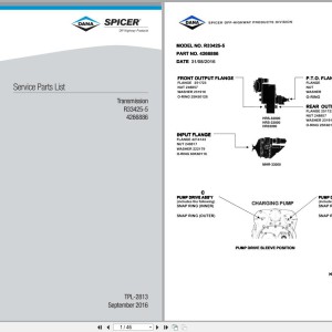 Dana R33425-5 Parts Catalog 4266886 2016