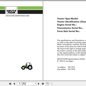 Deutz-Fahr Agrotron 160 175 200 Operators Manual