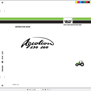Deutz Fahr Agrotron 230 260 Instruction Manual 307.7171.3.6