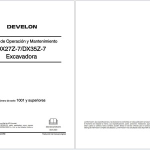 Develon DX27Z-7 DX35Z-7 Operation and Maintenance Manual 950106-02726CES
