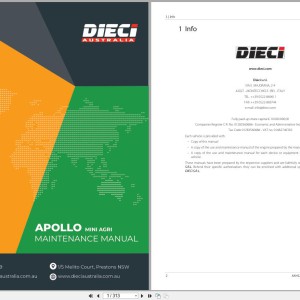 DIECI Apollo 25.6 Mini Agri Use Maintenance Manual AXH1230