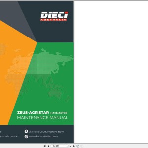 DIECI Zeus-Agristar 37.7 - 33.11 Haymaster Use Maintenance Manual AXH1243