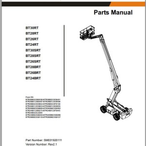 Dingli BT24 26 28 30RT BT26 28 30SRT BT24 26 28BRT Parts Manual SM031920111 Rev2.1