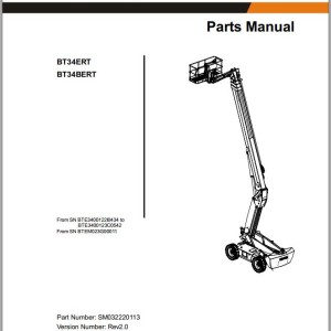 Dingli BT34ERT BT34BERT Parts Manual SM032220113 Rev2.0