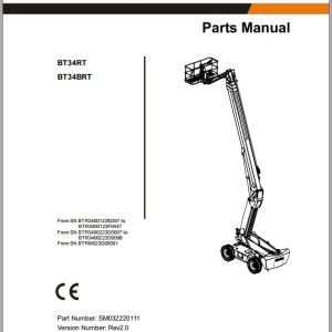 Dingli BT34RT BT34BRT Parts Manual SM032220111 Rev2.0