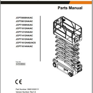 Dingli JCPT0808 to JCPT 1614 HA AC Parts Manual SM012020111 Rev1.6