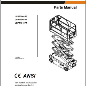 Dingli JCPT0808PA JCP1008PA JCP1012PA Parts Manual SM012220125 Rev1.2