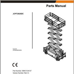 Dingli JCPT2825DC Parts Manual SM012120127 Rev1.0