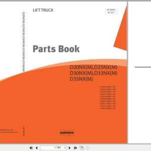 Doosan D20NX(M) to D35NX(M) Parts Book SB1284E00 2019