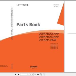 Doosan D20NXP D25NXP D30NXP D33NXP D35NXP Parts Book SB1296E00