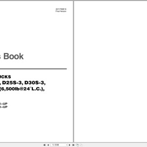 Doosan D20S-3 D25S-3 D30S-3 D32S-3 D33S-3 Parts Book A211796E15