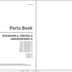 Doosan D35S-5 to D55SC-5 Parts Book SB1097E26