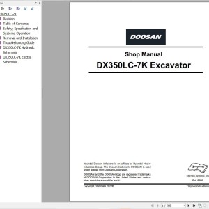 Doosan DX-7 Series Excavator Operation and Shop Manual